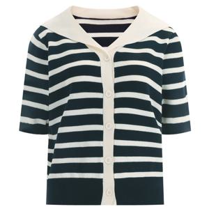 샵앤) 세일러카라 여성 반팔 니트 가디건 LMR-WCD-1457-네이비