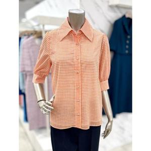 미니멈 세이브존01 미니멈 체크 카라 블라우스 MYBGWB3110