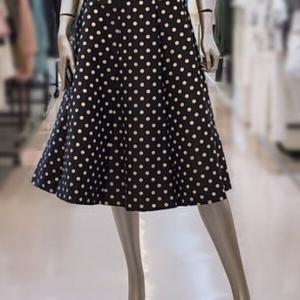 [미니멈]MYCGWS7140도트 프린트 플레어 스커트