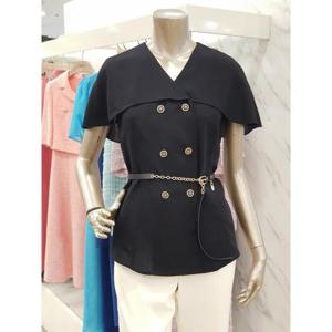 미니멈 세이브존01 버튼장식 케이프 블라우스 MYBGWB4160