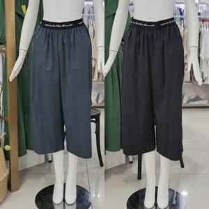 스테파니 DP01 레터링밴드 8부 와이드 팬츠 A24PT4301