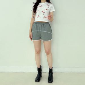 샵앤) 바스락 밑단 레이스 트레이닝 반바지 YZ-WPT-12123-그레이