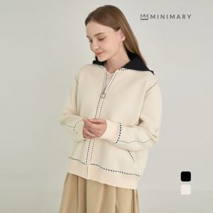 [미니마리][미니마리] 스티치후드배색가디건 (MM43CD04)