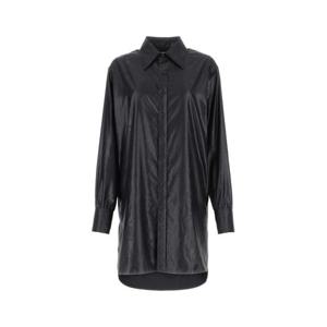 메종 마르지엘라 여성 블랙 오버사이즈 캔버스 긴팔 셔츠 S51DT0004S76645 900