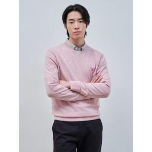 [빈폴멘] [Essential] 캐시미어 라운드 니트  라이트 핑크 (BC4X51E06Y)