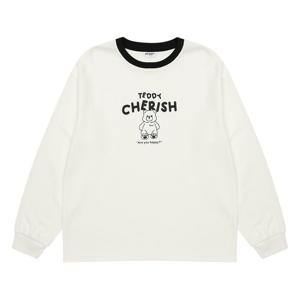 [에꼴리에] 여자 겨울이월 곰돌이일러스트립배색라운드티(24D0484)