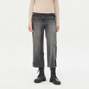 [시슬리] 백 밴딩 앵클 와이드 데님 팬츠_SADP36461BK