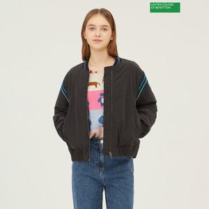 베네통 페이지 니트 배색 구스 패딩 BAPD60361_DN