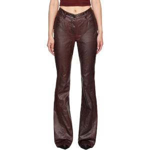 25 FW 뮈글러 여성 버건디 왁스 코팅 데님 진 242345F069012