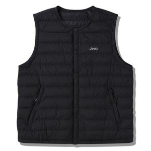 [지프] 라운드 경량 덕 다운 블랙 카키 베스트 조끼 JP4JPU692