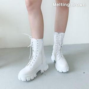 [멜팅브라운] 여성 어글리 워커 레이스업 미들 부츠 2color