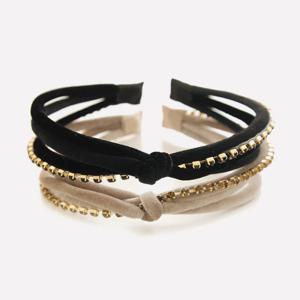 제이로렌 리본 꼬임 매듭 큐빅 헤어밴드 H01326