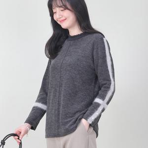 애비뉴투지 엄마옷 보카시 하이넥 셔링 어깨라인 배색 겨울 블라우스 B01523