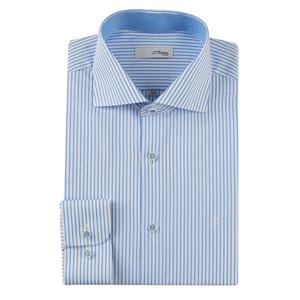 [에스티듀퐁(셔츠)]블루 와이드카라 스트라이프 슬림핏 긴소매 셔츠 SE5SM21LS322SBU