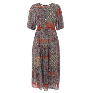 [에이비에프지]보헤미안패턴포인트 라운드넥반팔롱원피스 APY3GO311