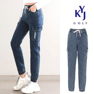 봄가을 카고 조거 데님 스판 밴딩 여성 골프 청바지 DPSLSL42