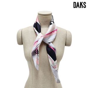 [닥스(스카프)]일러스트 패턴 미니사각 실크스카프SKI006I