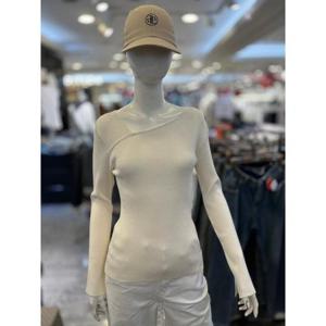 행텐 세이브존03 행텐 여성 슬림핏 사선 골지 니트_화이트 cbs10510-140-202-37