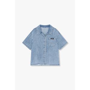 [보브]레터링 자카드 데님 블라우스(7155255002)