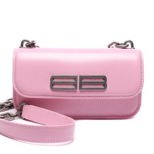 [발렌시아가] 22SS 여성 GOSSIP 스트라이프 엠보싱 은장로고 체인 크로스백 (679863_2101Q_5906_22S)