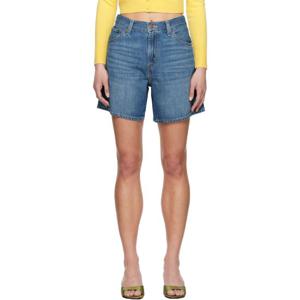 25 FW Levis 여성 블루 하이라이즈 배기 리넨  라이트 데님 쇼츠 251099F088012