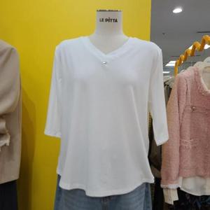 르피타 DP01 브이넥 5부  티셔츠 L252BTS453