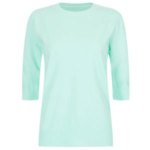 샵앤) 파스텔 여성 5부 라운드 봄 간절기 레귤러핏 오피스 데일리 반팔 니트 티셔츠 WNW-WKN-11866-L민트