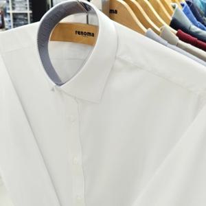 [레노마셔츠]일반핏 /스판/노-포켓/카라.소매 안 배색/긴소매 와