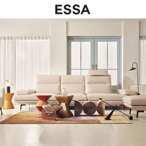 [에싸] 프레소 3.5인 스윙기능 론도 소가죽 소파+스툴