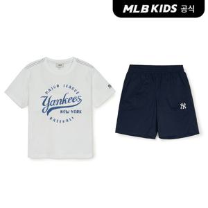[MLB키즈 공식] 빈티지 원형 아트웍 티셔츠 세트 NY (Navy) 7AS1VT153-50NYS