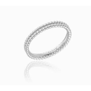 [로이드] 주문제작 화이트 이터니티 투라인 볼패턴 반지 (10호) LLRB24123S