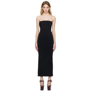 Bottega Veneta 원피스 블랙 컴팩트 맥시 드레스 231798F055000