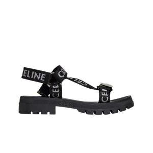 셀린느 레오 스트래피 샌들 블랙 화이트 346742208C-38AW