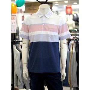 크로커다일 세이브존03 [피에르가르뎅] 남성 여름 컬러 블럭 배색 반팔 카라 티셔츠 AGPQTS2402A