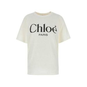 Chloe 로고 프린트 오버사이즈 티셔츠 CH25SJH20191 101 TP934547869