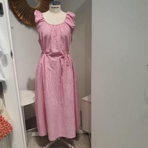 르피타 HC06 린넨 세로단 원피스(핑크) L252UOP555