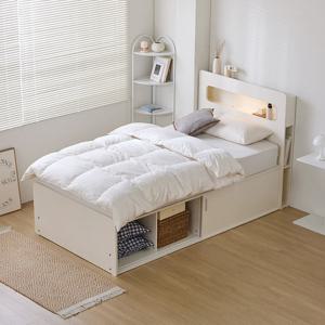 휴먼앤퍼니처 밀러 LED 슬라이딩 빅수납 침대 SS 본넬매트