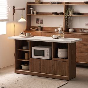 나무뜰 헤이즐 원목 인조대리석 아일랜드 식탁 오픈 수납장 1500 GM474C (착불)