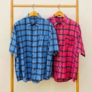 [리빌모아]남자 노마드 너드 체크 포켓 반팔 셔츠 RB4-SHH-Q041