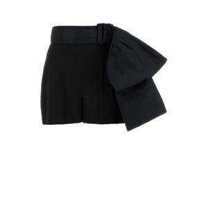 Alexander McQueen 보우 디테일 하이웨이스트 쇼츠 781002QJAAC 1000 TP934577892