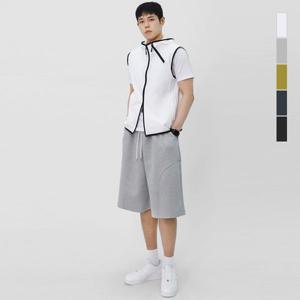 [스콰즈]스콰즈 남자 캐주얼 와이드 팬츠 밴딩 반바지 SRAP016