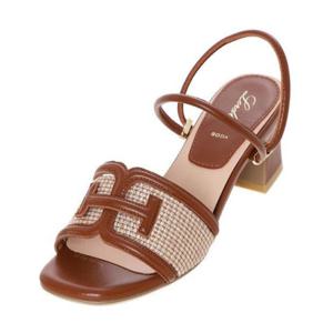 [소다(여성화)]여성 세미드레스 투웨이 라피아 투톤 샌들 (ALD403 KS-21)(4cm)