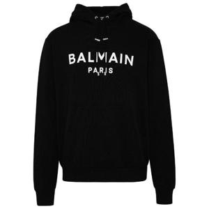 Balmain 로고 프린트 드로스트링 후드티 AH0JR002BB65 EAB TP944030645