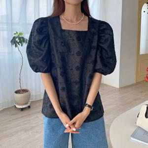 나야홍 / 빅사이즈 506 스웨어자수패턴블라우스 DLTP483