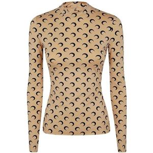 Marine Serre 문 프린트 긴팔 티셔츠 WTS005ACJER0001 TA10 TP934753132