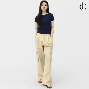 엘케이트 여자 카고팬츠 밴딩 와이드 스트링 코튼 바지 LSUQP001