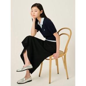 [빈폴레이디스] 레이어드 티칼라 반소매 풀오버  네이비 (BF5751C04R)