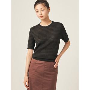 [빈폴레이디스] 넥 디테일 반소매 풀오버  블랙 (BF5751C035)