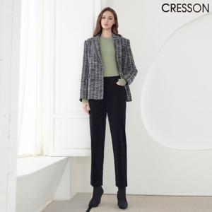 크레송 블랙 슬림 배기핏 코듀로이 팬츠 C243B403A_11