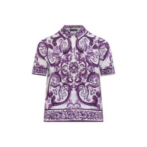 돌체앤가바나 마졸리카 프린트 반팔 폴로 셔츠 FXZ01TJAHKG H15DQ TP945651886